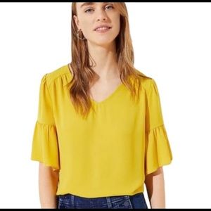 LOFT Yellow Blouse Top - Size L